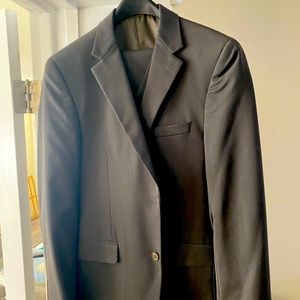 Custom tailored suit, olive green
